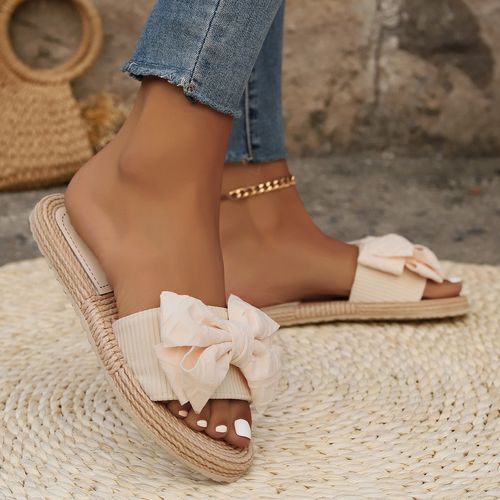 💃Women's Bow-Knot Decorated Slippers- Lightweight Flat Summer Beach Shoes💃