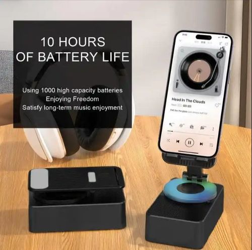 Audio Phone Holder 3 in 1 Phone Holder 360 Degree Rotating Phone Holder with 9D Surround Anti-Slip Base