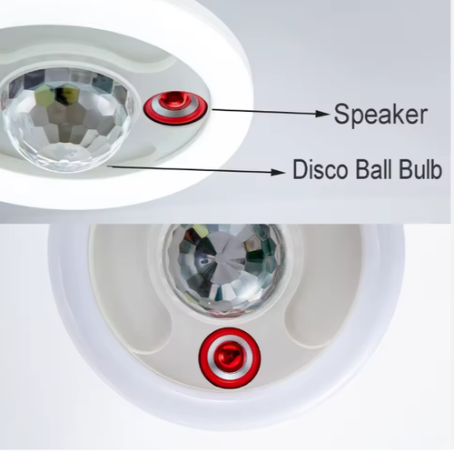 RGB White B22 Ceiling Disco Light Speaker 40 Modes Home Christmas Birthday Wedding DJ Party Bluetooth Music Light