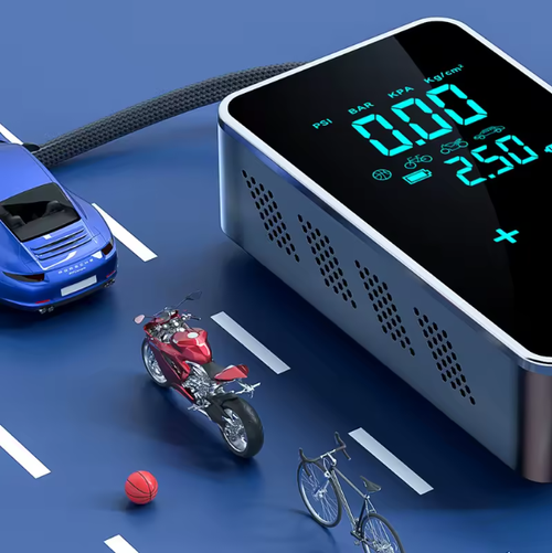 Portable wireless car air pump, high-performance anti-lock braking system, handheld car air compressor, 150 psi car tire inflator, with power supply.