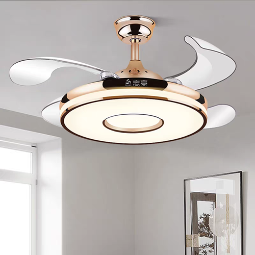 Modern simple invisible fan lamp with fan and remote control energy-saving foldable blades suitable for children's room bedroom dining room