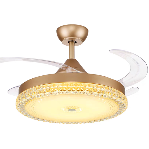 Modern simple invisible fan lamp with fan and remote control energy-saving foldable blades suitable for children's room bedroom dining room