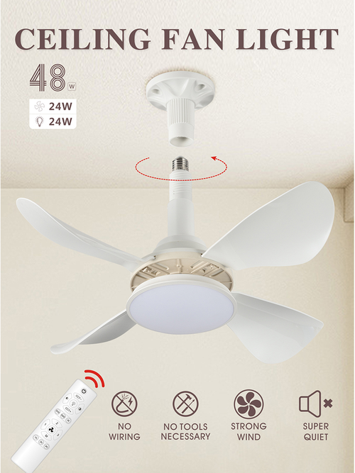 LED ceiling fan chandelier simple frequency conversion design AC acrylic remote control living room
