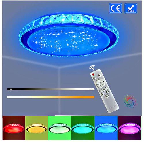 Simple modern bluetooth music ceiling lamp two-color seven-tone lighting bedroom hotel party hall indoor lamp