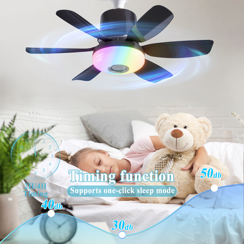 RGB Phantom Rhythm Shade Adjustment Decoration Modern Remote Control Bldc Best Music Smart Home Light LED Ceiling Fan