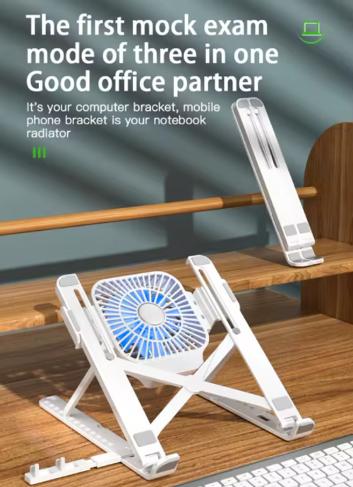 Foldable Desktop Laptop Adjustable Tablet Stand with Cooling Fan Heat Dissipation for MacBook Pro Stand Laptop Stand Cooler