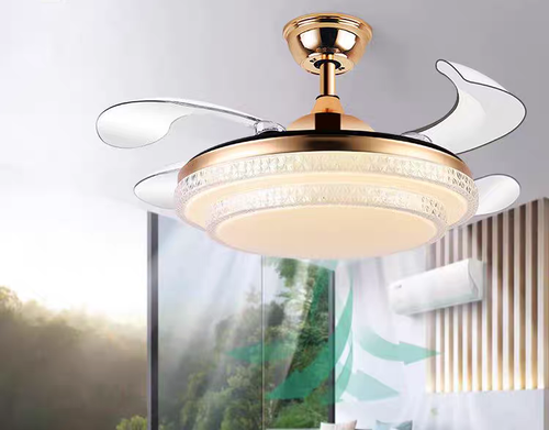 Ceiling fan remote control invisible fan light creative bedroom dining room living room ceiling light modern kitchen fan light