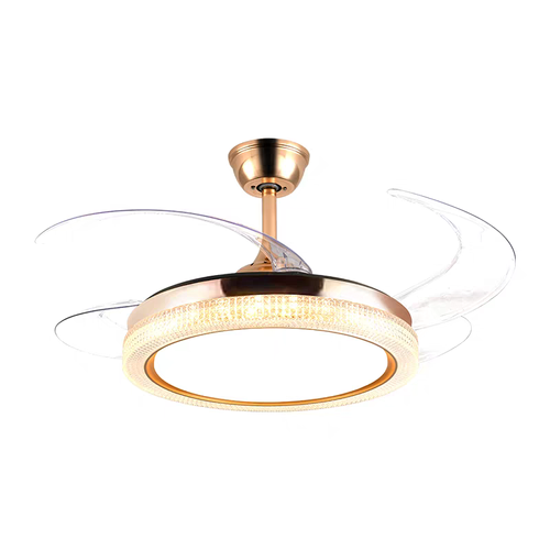 Modern simple invisible fan lamp with fan and remote control energy-saving foldable blades suitable for children's room bedroom dining room