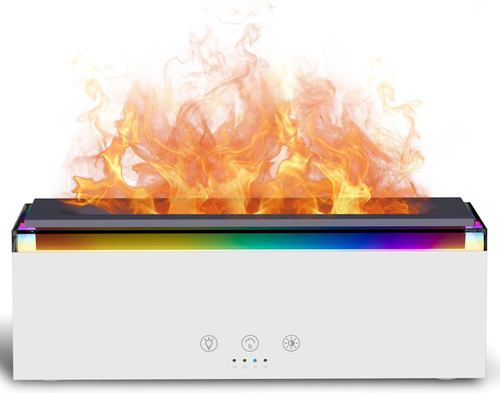 Luxury Aromatherapy Machine Flame Diffuser Humidifier Flame Household Aromatherapy Machine Electric Air Aromatherapy Machine 200ml, Free 1 Bottle of Essential Oil