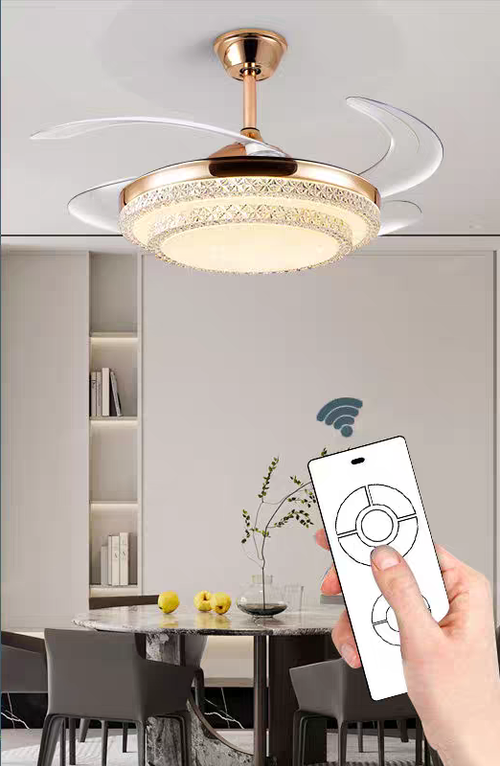 Ceiling fan remote control invisible fan light creative bedroom dining room living room ceiling light modern kitchen fan light