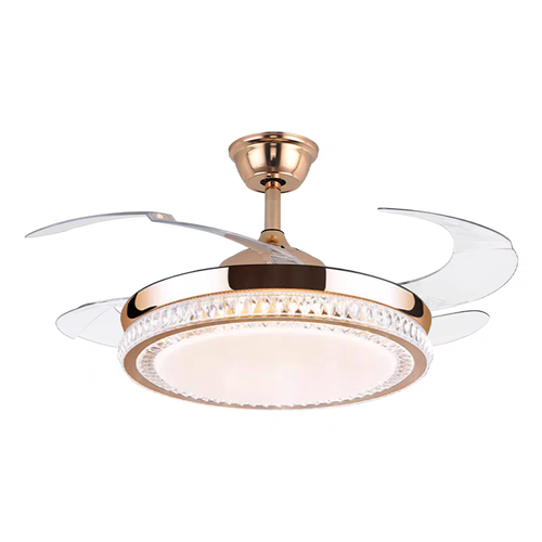 Modern simple invisible fan lamp with fan and remote control energy-saving foldable blades suitable for children's room bedroom dining room