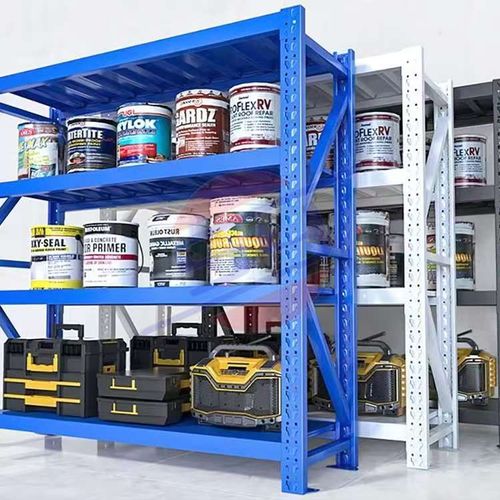 Supermarket and household multi-layer thickened cargo racks for stacking warehouse shelves Iron storage racks Shelf size: 2.0m*2.0m*0.6m, 4 layers, single layer load-bearing 500kg