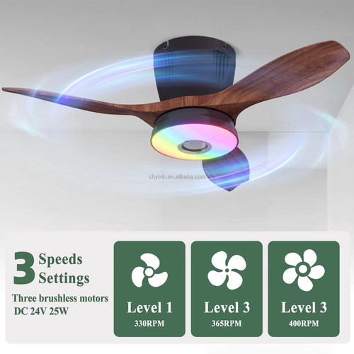 Fan Light Remote Control Bluetooth Speaker RGB Rainbow Rhythm Fully Dimmable 3-Speed ​​Adjustment LED Ceiling Fan Light