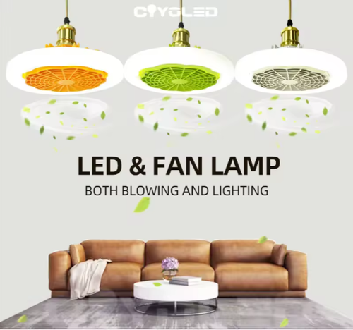 COYOLED hidden ceiling fan with light and remote control ceiling fan with light led dimmable thin E27 fan light