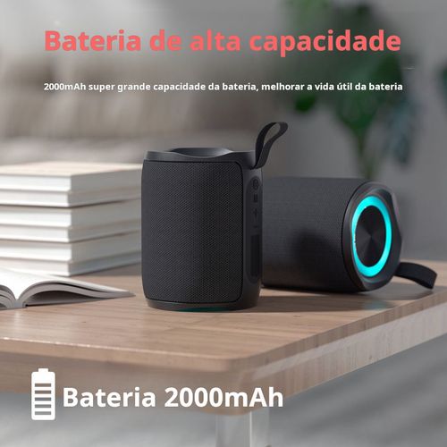 Coluna de som portátil sem fios Cyboris M5 40W BT5.3, estéreo, emparelhamento TWS, LED, chamada, rádio, à prova de água, cartão TF, USB, AUX