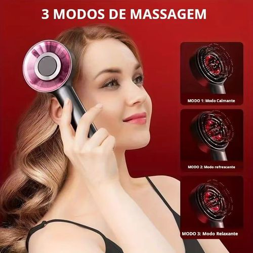 Escova de massagem elétrica para couro cabeludo, tendência 2025, aplicador de óleo para crescimento capilar, anti-queda de cabelo, dispositivo com luz vermelha, pente massajador de cabeça