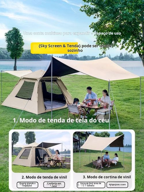 Equipamento portátil e dobrável para atividades ao ar livre adequado para proteção solar e campismo Anti-tempestade para 3 a 4 pessoas