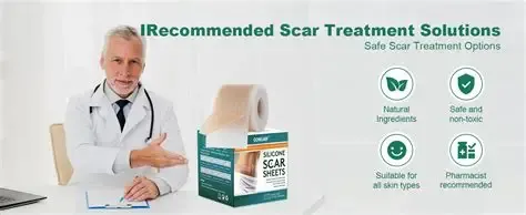 Parche de silicone e cicatrizes auto adesivas