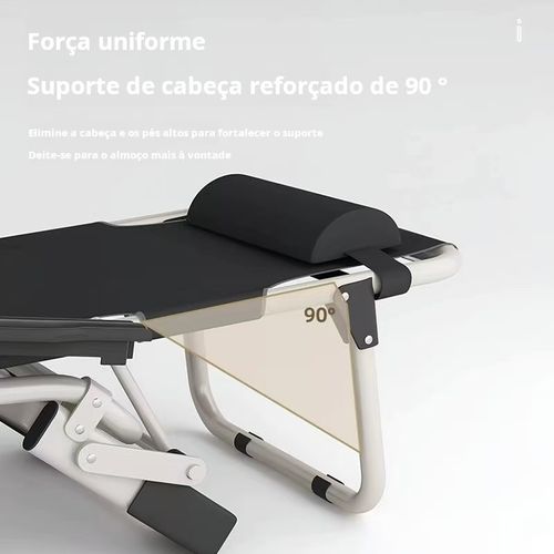 Poltrona reclinável dobrável para hora de almoço, cama dobrável para uso doméstico, varanda, dormir, escritório e lazer