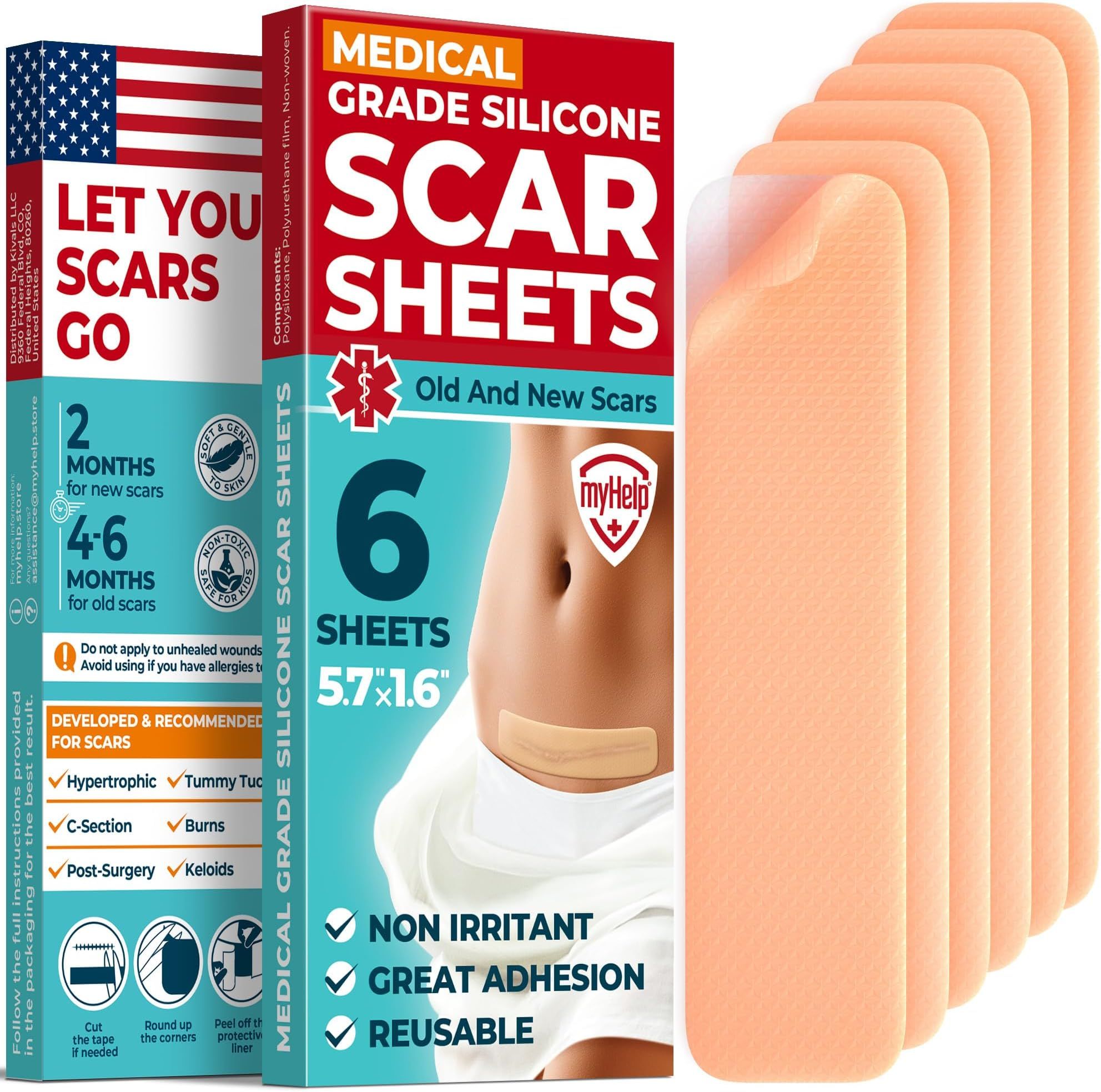 Parche de silicone e cicatrizes auto adesivas