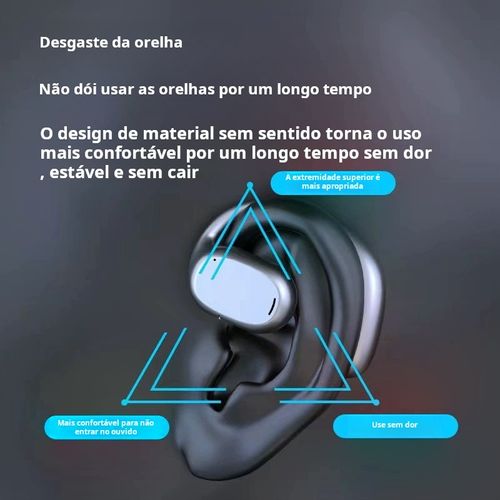 Novo estilo de venda quente de auscultadores desportivos com gancho aberto, confortáveis, inteligentes, sem fios, com visor digital, fabricante profissional, venda por grosso