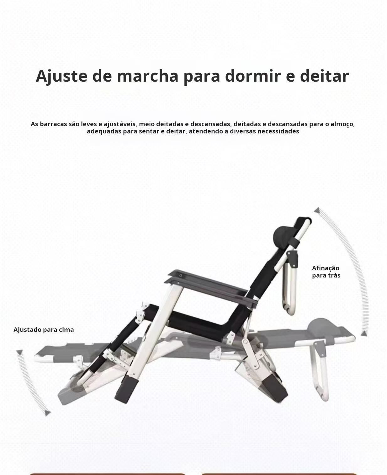 Poltrona reclinável dobrável para hora de almoço, cama dobrável para uso doméstico, varanda, dormir, escritório e lazer