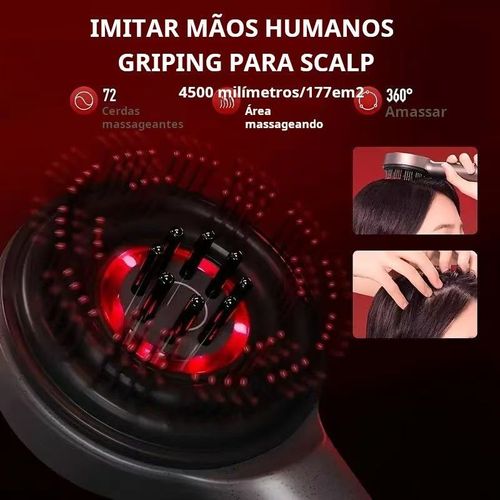 Escova de massagem elétrica para couro cabeludo, tendência 2025, aplicador de óleo para crescimento capilar, anti-queda de cabelo, dispositivo com luz vermelha, pente massajador de cabeça