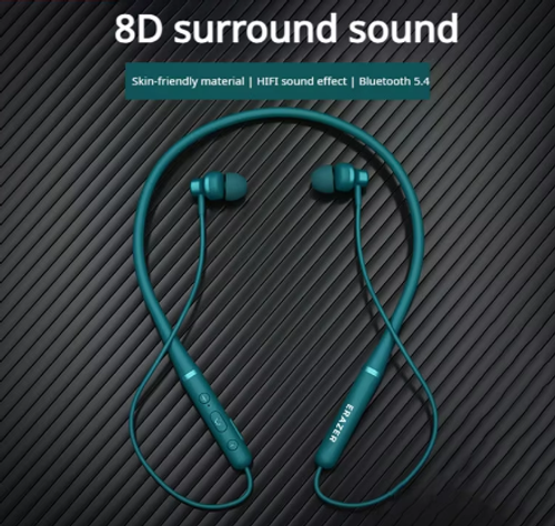 Auricular Bluetooth 5.4 com faixa de pescoço confortável, auricular desportivo com redução de ruído