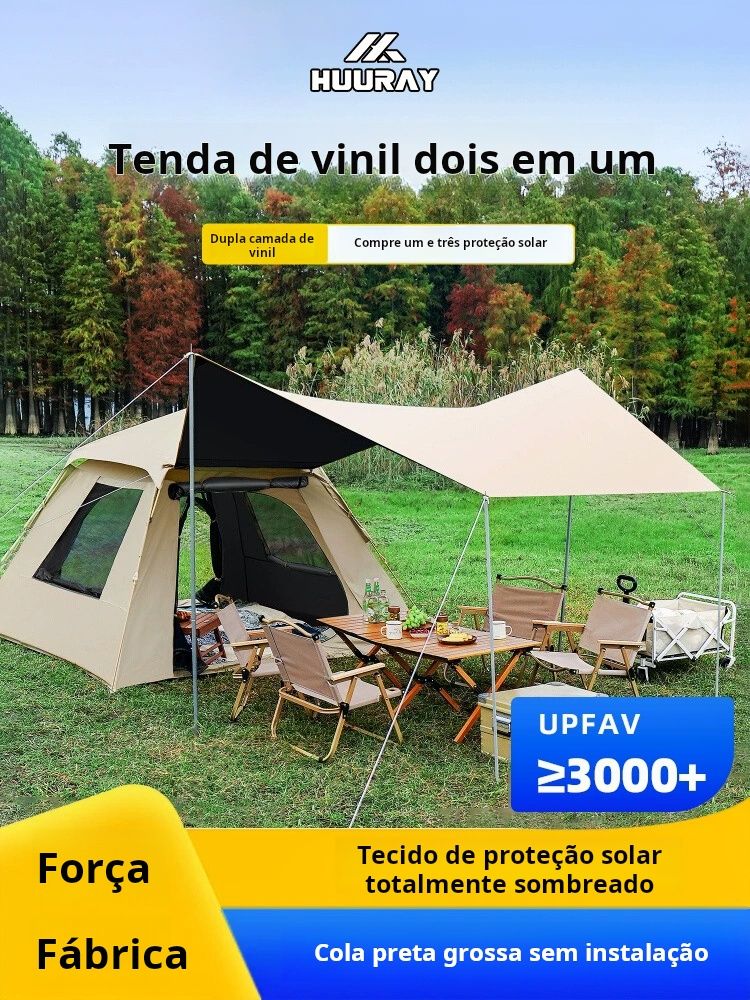Equipamento portátil e dobrável para atividades ao ar livre adequado para proteção solar e campismo Anti-tempestade para 3 a 4 pessoas