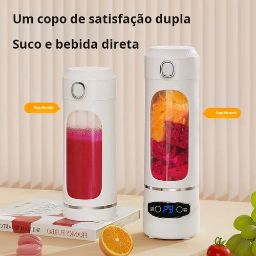 Liquidificador portátil recarregável de 450 ml, liquidificador de sumo fresco, segurança pessoal, mini espremedor de 12 lâminas