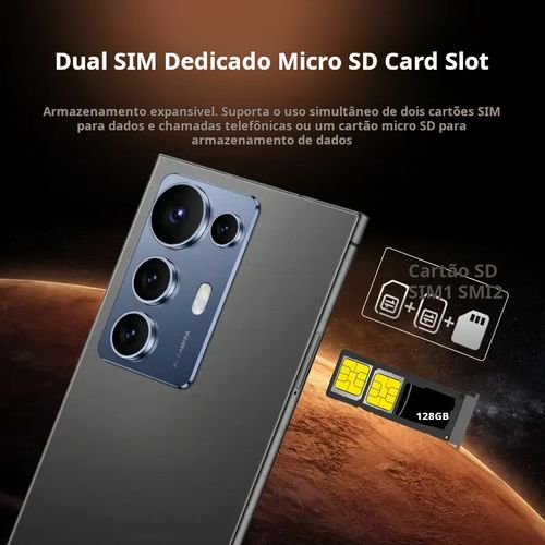 Novo smartphone S24 Ultra Edition 2020 com 22 GB + 2 TB de armazenamento, ecrã de 7,3 polegadas, bateria de 7000 mAh e resolução HD