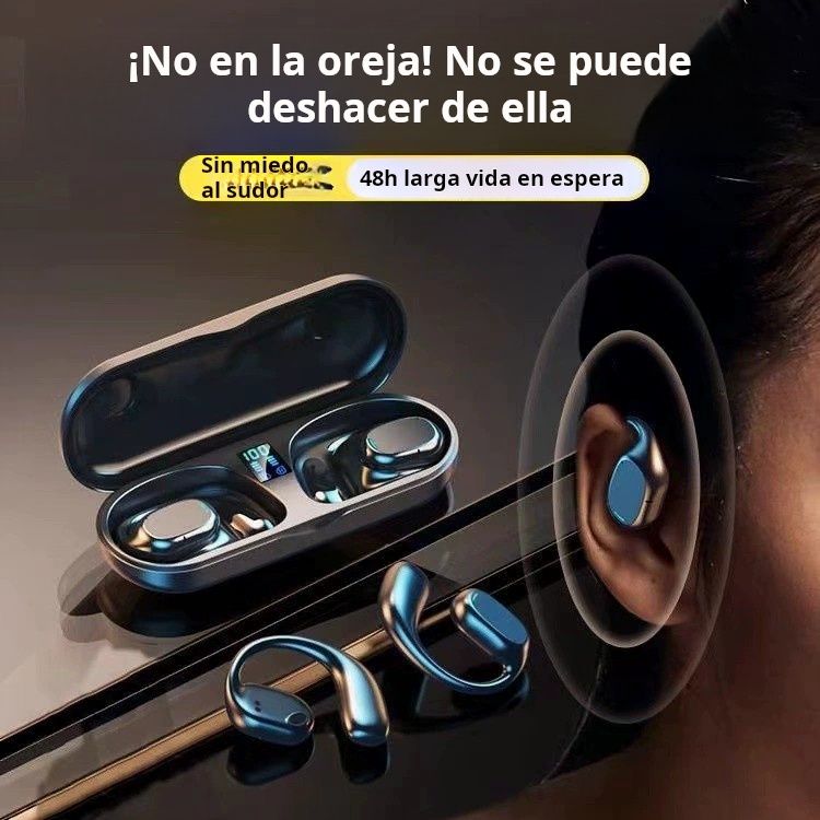 Novo estilo de venda quente de auscultadores desportivos com gancho aberto, confortáveis, inteligentes, sem fios, com visor digital, fabricante profissional, venda por grosso