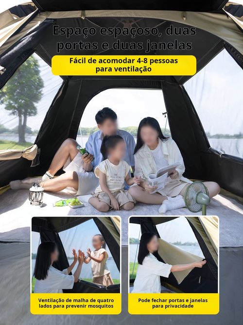 Equipamento portátil e dobrável para atividades ao ar livre adequado para proteção solar e campismo Anti-tempestade para 3 a 4 pessoas