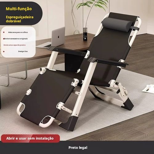 Poltrona reclinável dobrável para hora de almoço, cama dobrável para uso doméstico, varanda, dormir, escritório e lazer