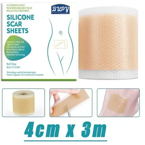 Parche de silicone e cicatrizes auto adesivas