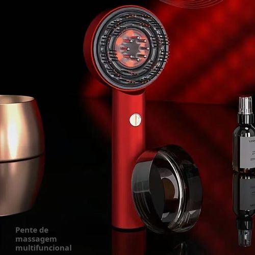 Escova de massagem elétrica para couro cabeludo, tendência 2025, aplicador de óleo para crescimento capilar, anti-queda de cabelo, dispositivo com luz vermelha, pente massajador de cabeça