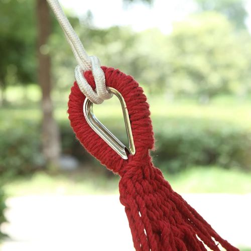 Rede suspensa para campismo, viagens e atividades ao ar livre, em lona, ​​com hastes curvas para arrumação.