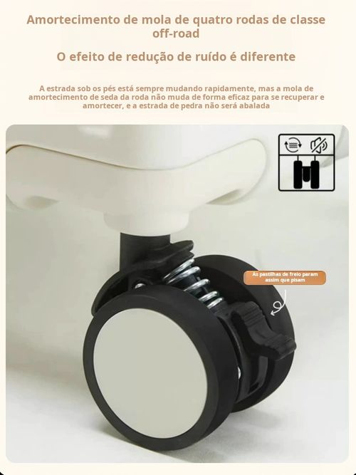 Mala nova de grande capacidade preta e branca de 24 polegadas com tampa de abertura frontal, durável e resistente