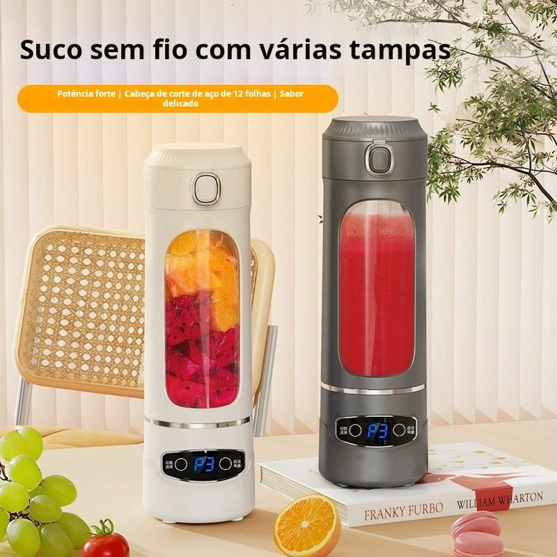Liquidificador portátil recarregável de 450 ml, liquidificador de sumo fresco, segurança pessoal, mini espremedor de 12 lâminas