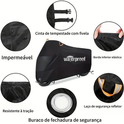 🔥🔥🔥Capas para moto, capa resistente à prova de água 210D com proteção UV e rasgos, com design de furos para bloqueio de tecido de segurança🔥