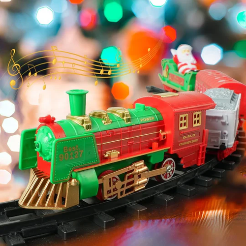 🚀Conjunto de comboio de Natal pendurado | Brinquedo comboio de Natal 2 em 1 com luz e som!
