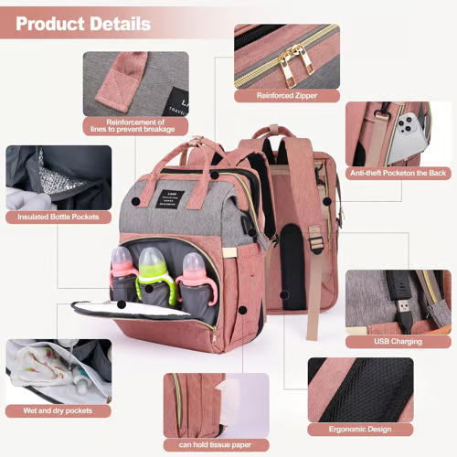 🔥 Oferta imperdível de 2025: Mochila para muda fraldas e bebé - 49% DESCONTO! 👶