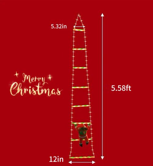 🎄Promoção de Pré-Aquecimento 2025: 50% de desconto! - Luzes LED para Escada com Pai Natal Escalador