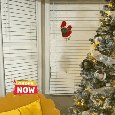 (🔥PROMOÇÃO imperdível agora com 49% de desconto) - Brinquedos musicais do Pai Natal com escalada elétrica