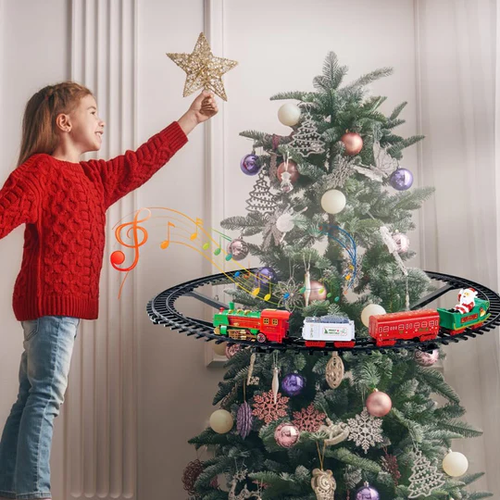 🚀Conjunto de comboio de Natal pendurado | Brinquedo comboio de Natal 2 em 1 com luz e som!