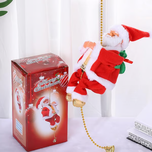 (🔥PROMOÇÃO imperdível agora com 49% de desconto) - Brinquedos musicais do Pai Natal com escalada elétrica