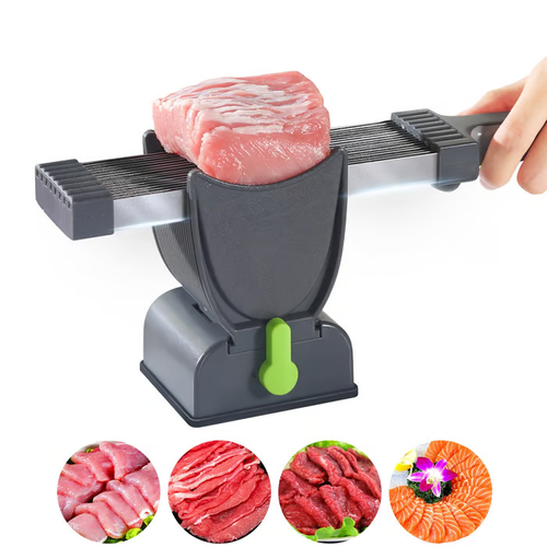 Cortador de carne para carne crua fresca, espessura ajustável de 2 ou 4 mm, faca de cozinha 17 em 1, cutelo em aço inoxidável
