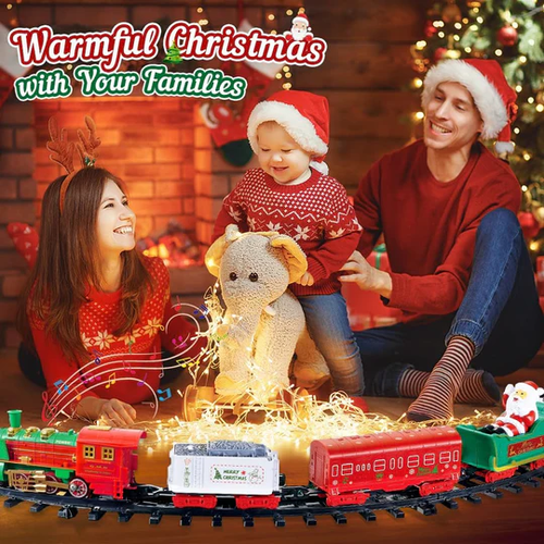 🚀Conjunto de comboio de Natal pendurado | Brinquedo comboio de Natal 2 em 1 com luz e som!