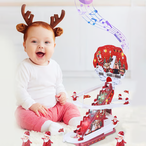 🎅Brinquedos de escorrega elétrico do Pai Natal