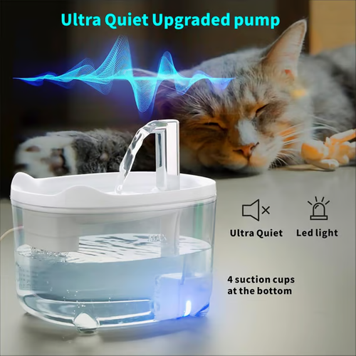 Fonte de água com filtro para gatos - Dispensador de água para animais de estimação com bomba silenciosa